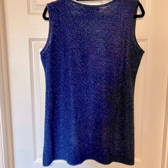 ⭐️2/$20⭐️ Sparkly sleeveless top, navy blue, perfect for any occasion, XL - Picture 4 of 7